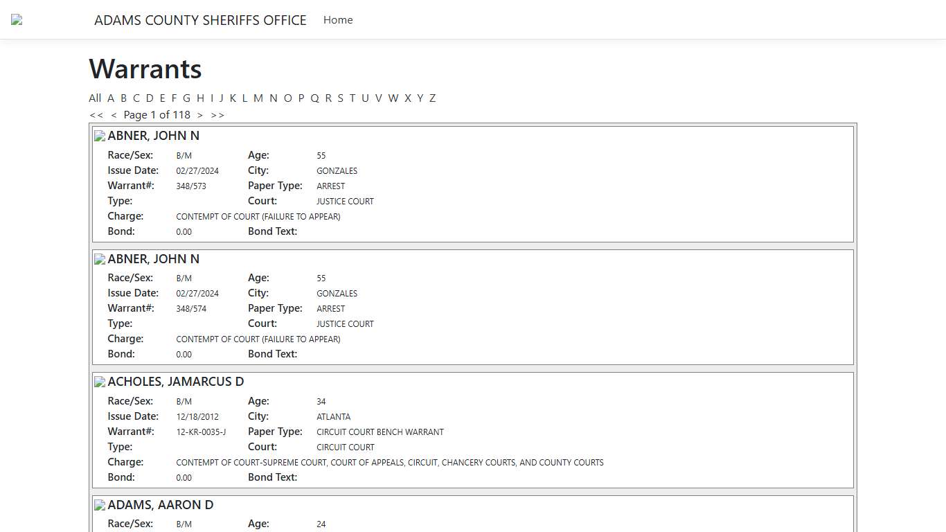 Warrants - ISOMS Portal